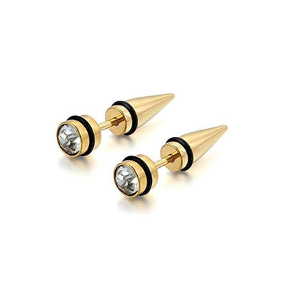 Cross Stud Earrings For Unisex Featuring Hip-Hop Style With 304 Stainless Steel In Steel Color