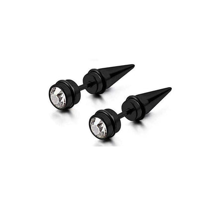 Cross Stud Earrings For Unisex Featuring Hip-Hop Style With 304 Stainless Steel In Steel Color