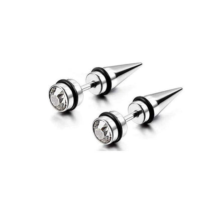 Cross Stud Earrings For Unisex Featuring Hip-Hop Style With 304 Stainless Steel In Steel Color