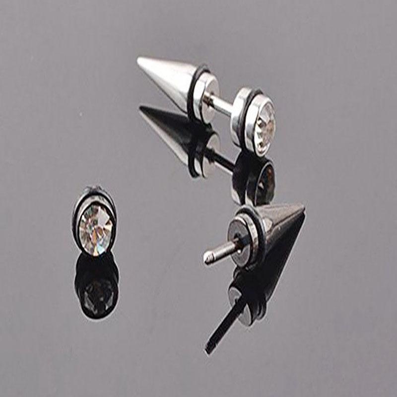 Cross Stud Earrings For Unisex Featuring Hip-Hop Style With 304 Stainless Steel In Steel Color