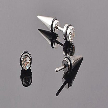 Cross Stud Earrings For Unisex Featuring Hip-Hop Style With 304 Stainless Steel In Steel Color