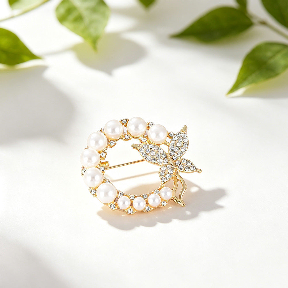 Butterfly Pin In Gold Alloy Featuring Electroplated Craftsmanship