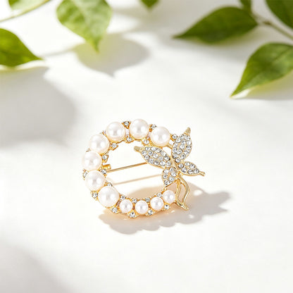 Butterfly Pin In Gold Alloy Featuring Electroplated Craftsmanship