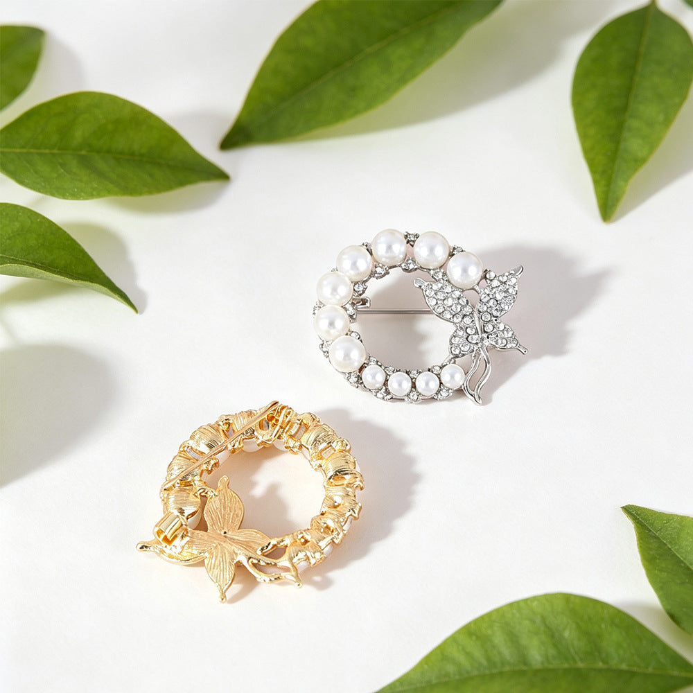Butterfly Pin In Gold Alloy Featuring Electroplated Craftsmanship