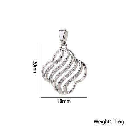 Letter Pendant In Brass With Real Gold Plated Electroplated Finish Featuring Zircon Inlay For Commute Jewelry Accessories