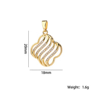 7#Four-leaf Clover Wave Stripe Gold Color