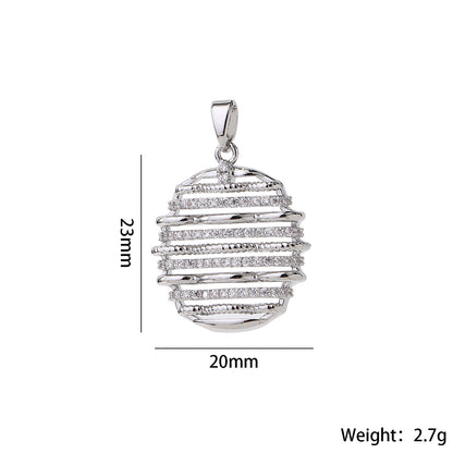 Letter Pendant In Brass With Real Gold Plated Electroplated Finish Featuring Zircon Inlay For Commute Jewelry Accessories
