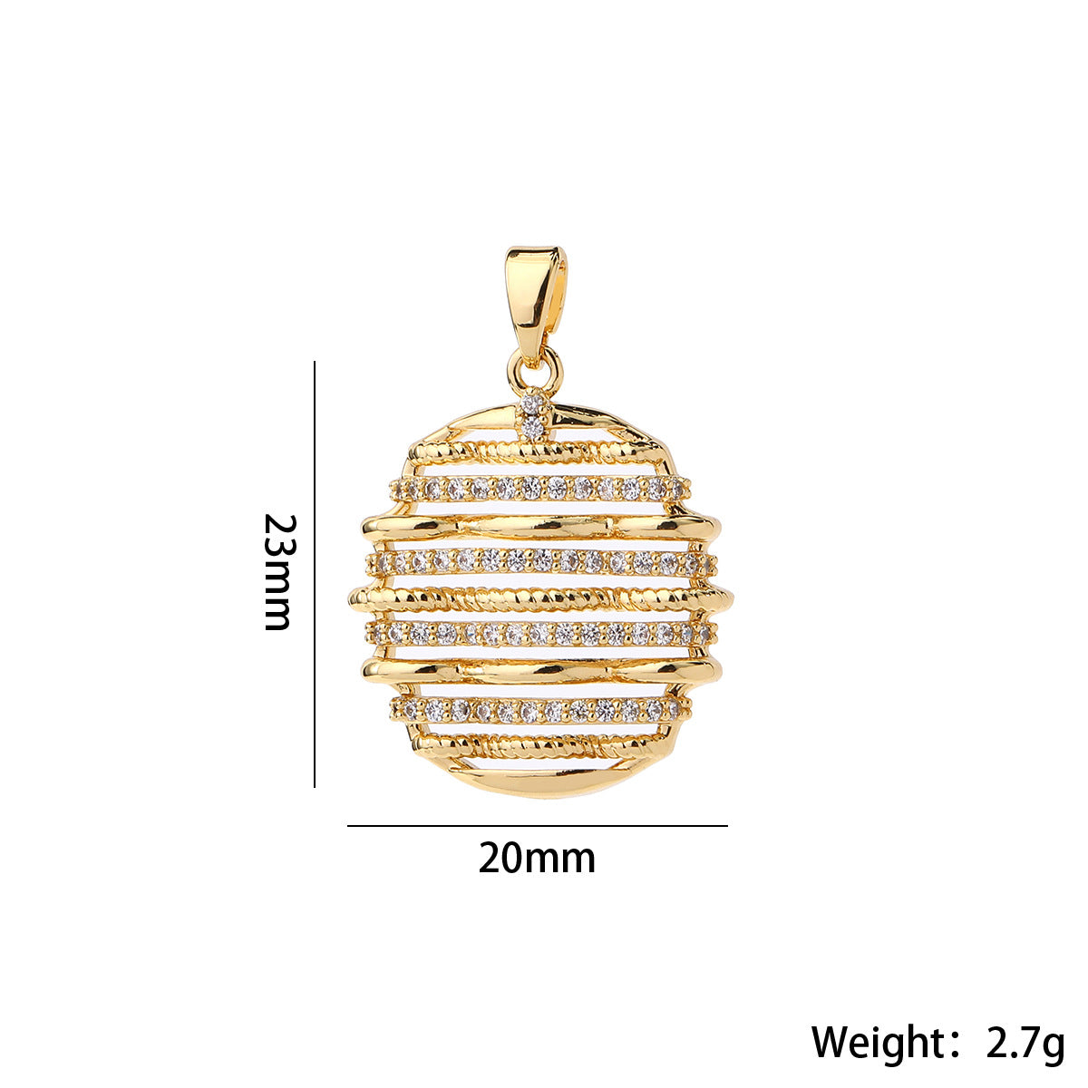 Letter Pendant In Brass With Real Gold Plated Electroplated Finish Featuring Zircon Inlay For Commute Jewelry Accessories