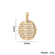 9#Oval Horizontal Stripe in Gold Color