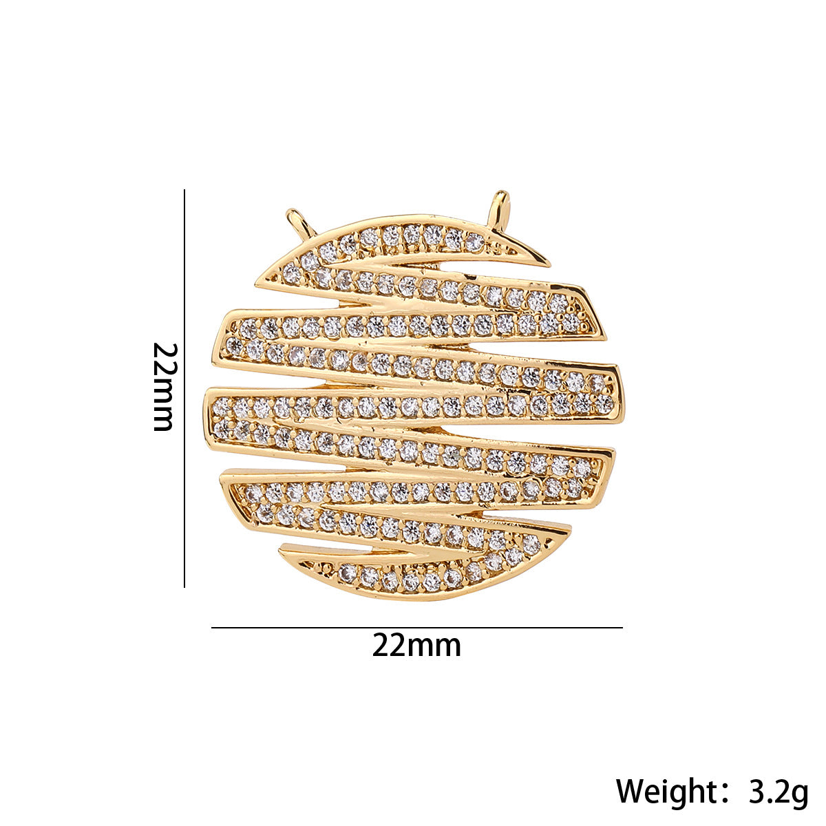 Letter Pendant In Brass With Real Gold Plated Electroplated Finish Featuring Zircon Inlay For Commute Jewelry Accessories