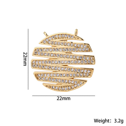 Letter Pendant In Brass With Real Gold Plated Electroplated Finish Featuring Zircon Inlay For Commute Jewelry Accessories