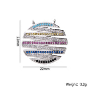 12#Hollowed-out Striped Colored Diamonds