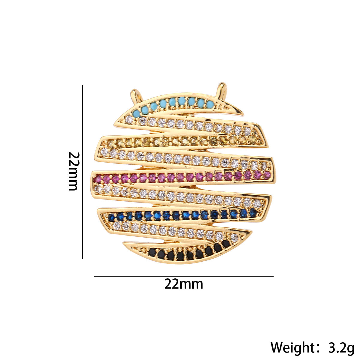 Letter Pendant In Brass With Real Gold Plated Electroplated Finish Featuring Zircon Inlay For Commute Jewelry Accessories