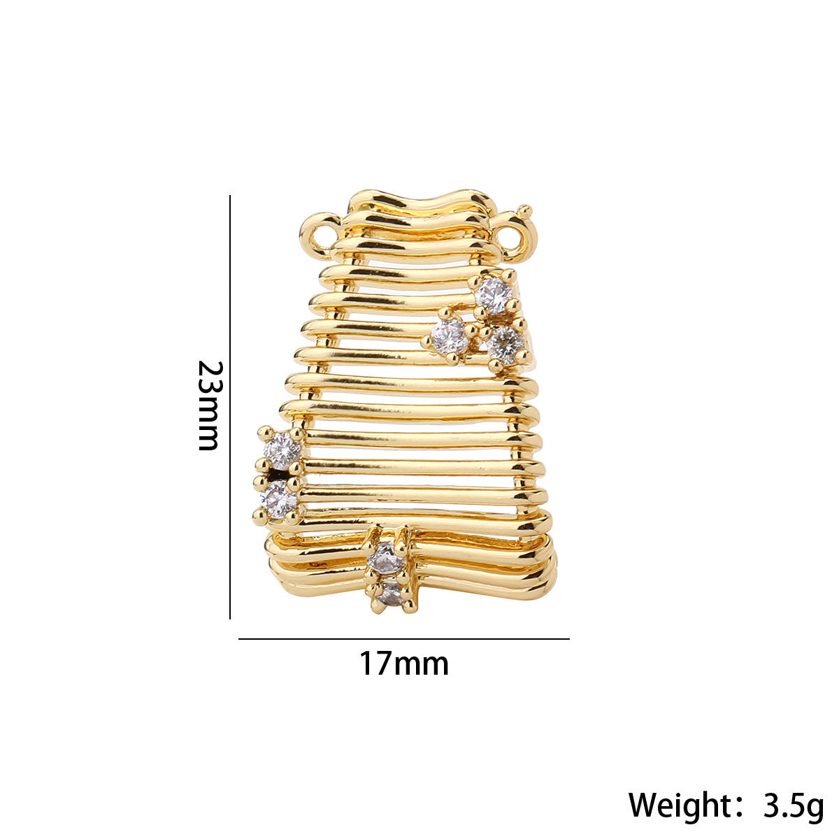 Letter Pendant In Brass With Real Gold Plated Electroplated Finish Featuring Zircon Inlay For Commute Jewelry Accessories
