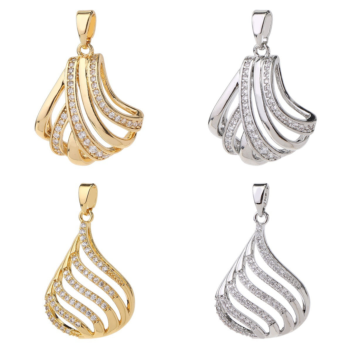 Letter Pendant In Brass With Real Gold Plated Electroplated Finish Featuring Zircon Inlay For Commute Jewelry Accessories