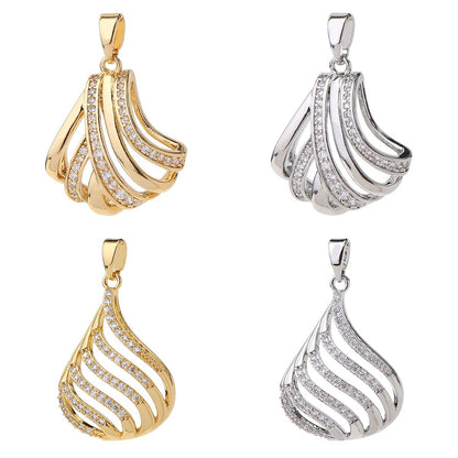 Letter Pendant In Brass With Real Gold Plated Electroplated Finish Featuring Zircon Inlay For Commute Jewelry Accessories