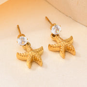 Zircon Starfish Earrings