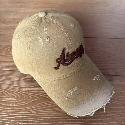 Vintage Style Unisex Baseball Cap With Curved Brim Featuring Embroidery And UV Protection In Cotton Material