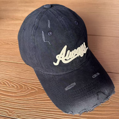 Vintage Style Unisex Baseball Cap With Curved Brim Featuring Embroidery And UV Protection In Cotton Material