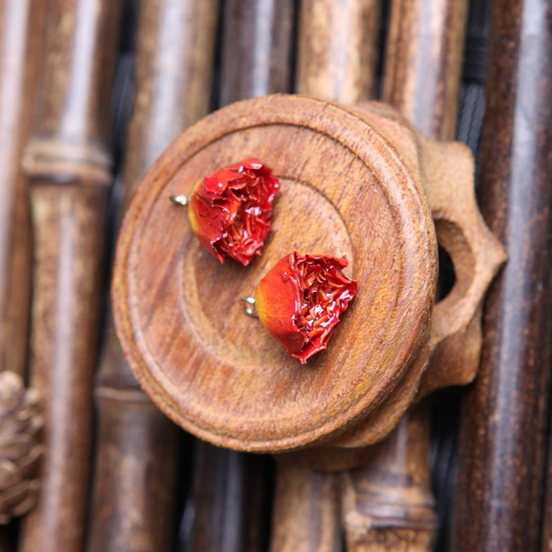 Rose Resin Earring Findings Featuring Epoxy Craftsmanship In Ombre Color With Original Design Jewelry Accessories