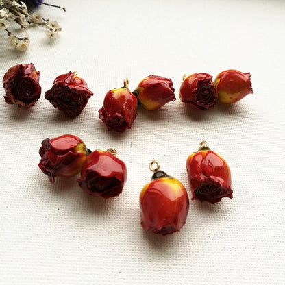 Rose Resin Earring Findings Featuring Epoxy Craftsmanship In Ombre Color With Original Design Jewelry Accessories