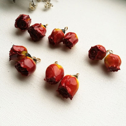 Rose Resin Earring Findings Featuring Epoxy Craftsmanship In Ombre Color With Original Design Jewelry Accessories