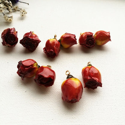 Rose Resin Earring Findings Featuring Epoxy Craftsmanship In Ombre Color With Original Design Jewelry Accessories