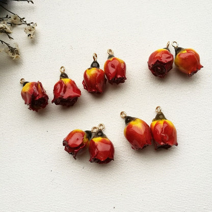 Rose Resin Earring Findings Featuring Epoxy Craftsmanship In Ombre Color With Original Design Jewelry Accessories