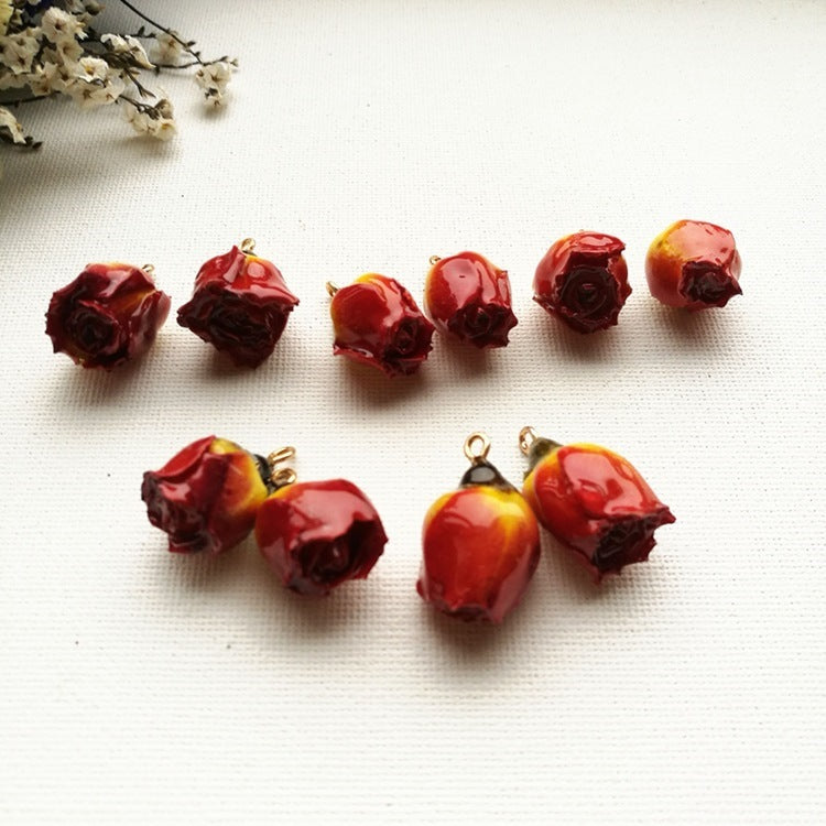 Rose Resin Earring Findings Featuring Epoxy Craftsmanship In Ombre Color With Original Design Jewelry Accessories
