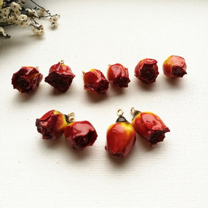 Rose Resin Earring Findings Featuring Epoxy Craftsmanship In Ombre Color With Original Design Jewelry Accessories