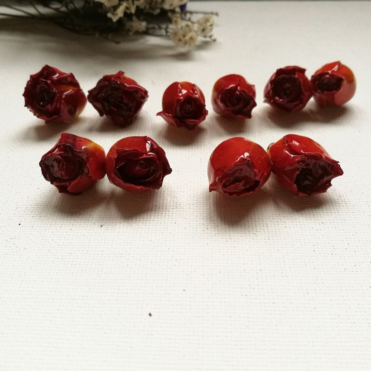 Rose Resin Earring Findings Featuring Epoxy Craftsmanship In Ombre Color With Original Design Jewelry Accessories
