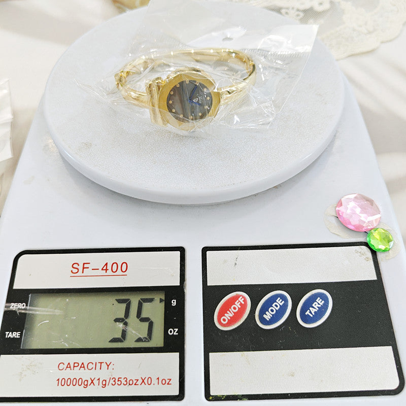 Women’s Quartz Watch With Alloy Strap, Round Dial Featuring Ordinary Glass Mirror And Pointer Display