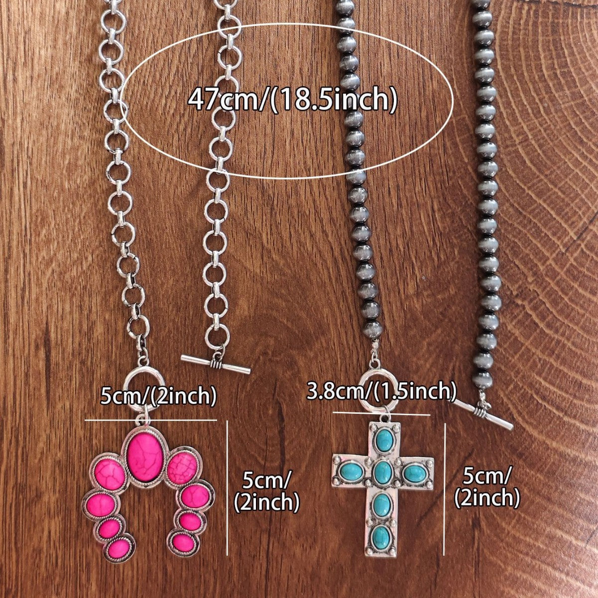 Electroplated Zinc Alloy Pendant With Turquoise Inlay, Featuring Zinc Alloy Chain In Bohemian Style For Women, Available In Cyan