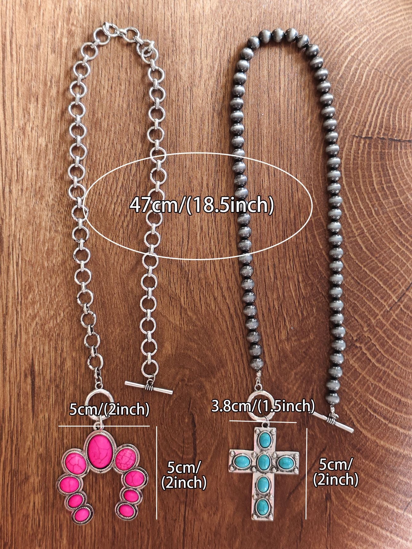 Electroplated Zinc Alloy Pendant With Turquoise Inlay, Featuring Zinc Alloy Chain In Bohemian Style For Women, Available In Cyan