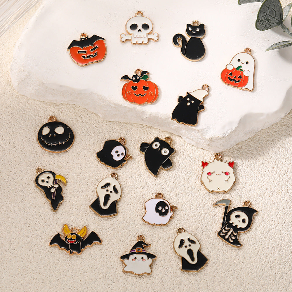 Pumpkin Alloy Pendant With Enamel Craft, Perfect Halloween Jewelry Accessory