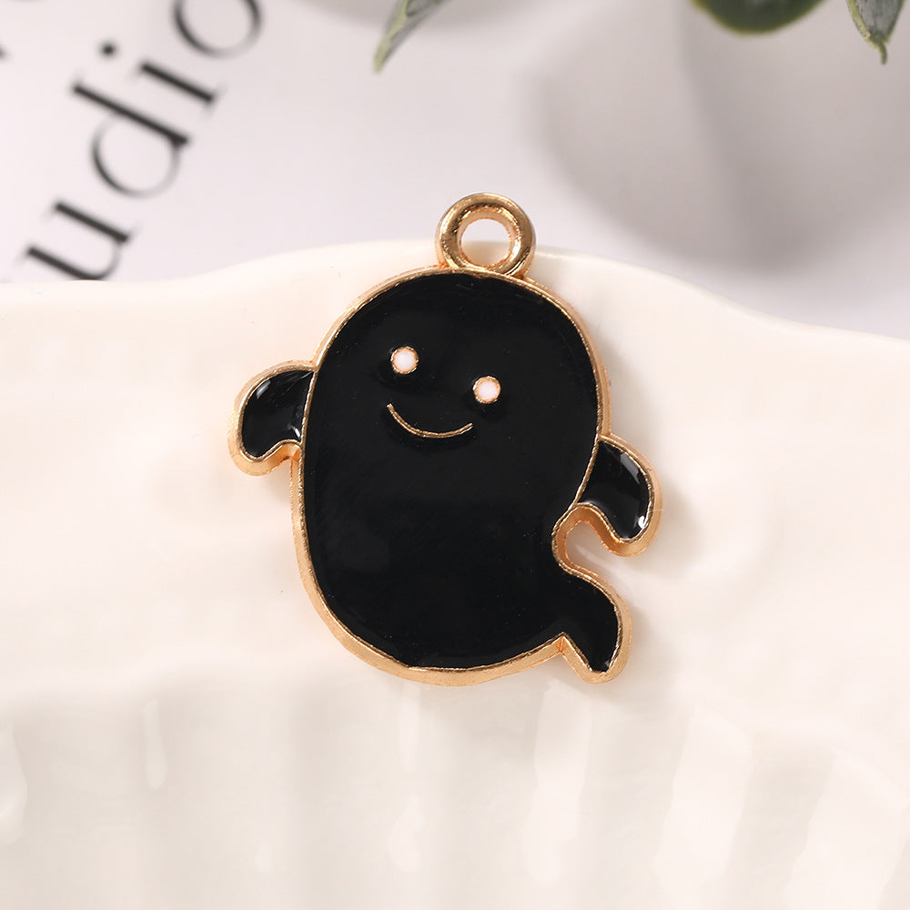 Pumpkin Alloy Pendant With Enamel Craft, Perfect Halloween Jewelry Accessory
