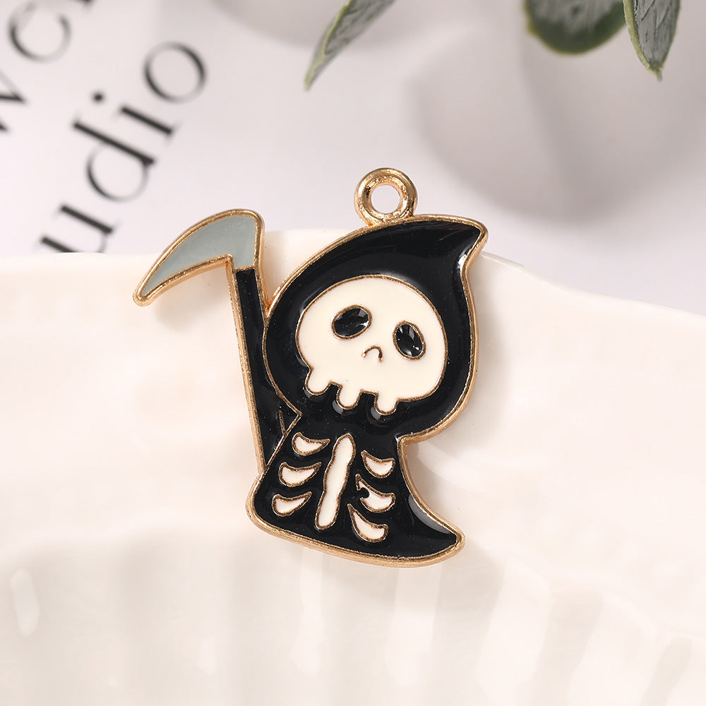 Pumpkin Alloy Pendant With Enamel Craft, Perfect Halloween Jewelry Accessory