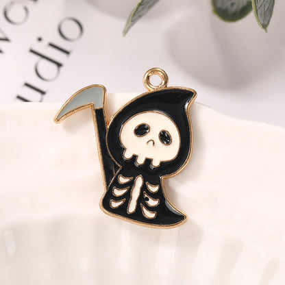 Pumpkin Alloy Pendant With Enamel Craft, Perfect Halloween Jewelry Accessory