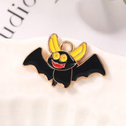 Pumpkin Alloy Pendant With Enamel Craft, Perfect Halloween Jewelry Accessory