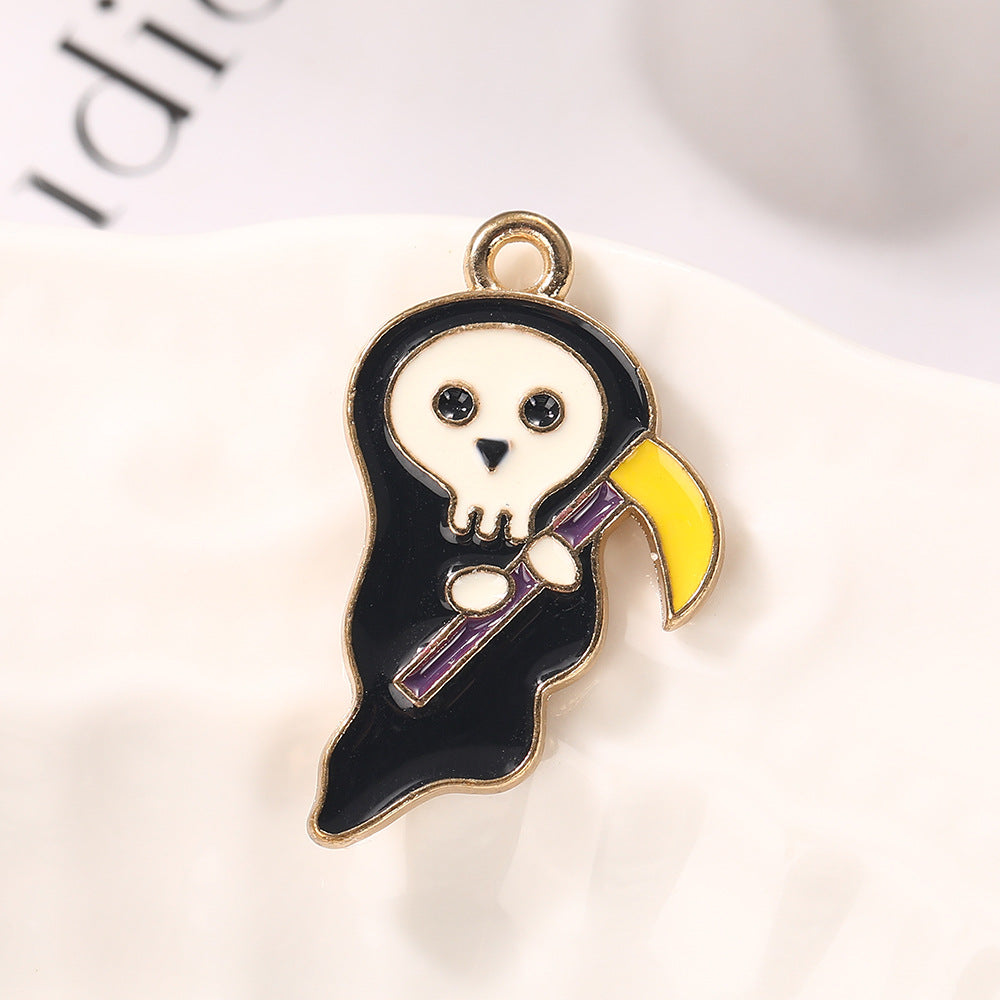 Pumpkin Alloy Pendant With Enamel Craft, Perfect Halloween Jewelry Accessory