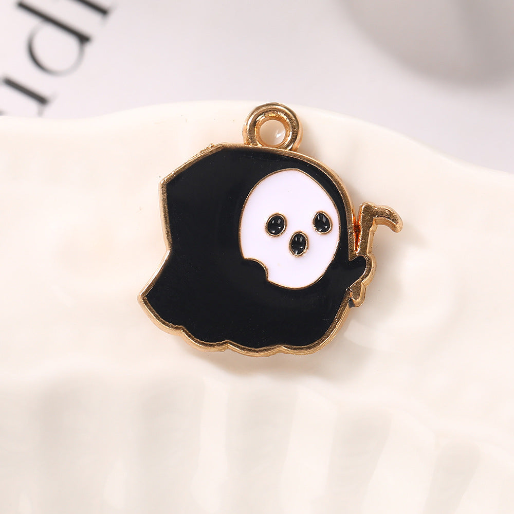 Pumpkin Alloy Pendant With Enamel Craft, Perfect Halloween Jewelry Accessory