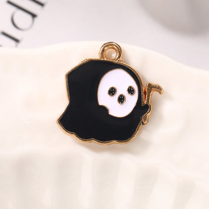 Pumpkin Alloy Pendant With Enamel Craft, Perfect Halloween Jewelry Accessory