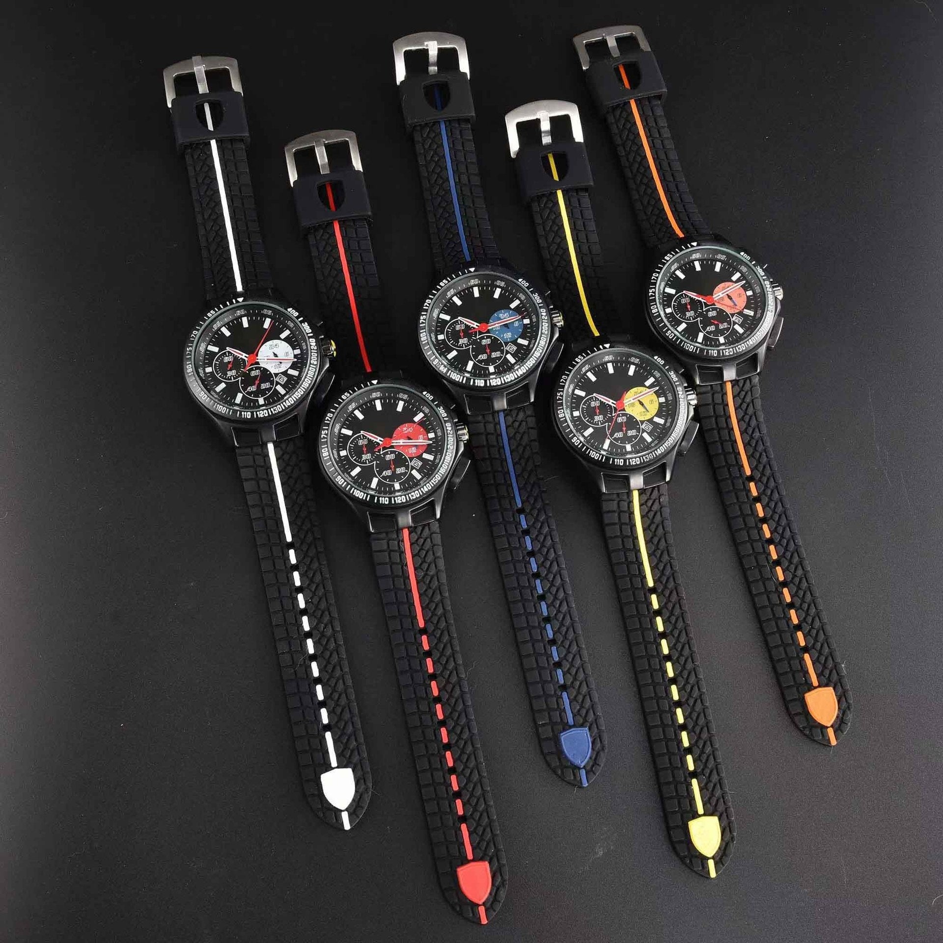 Men's Quartz Watch With Round Dial, Tempered Glass Mirror, Pointer Display, Silica Gel Strap, And Pin Buckle