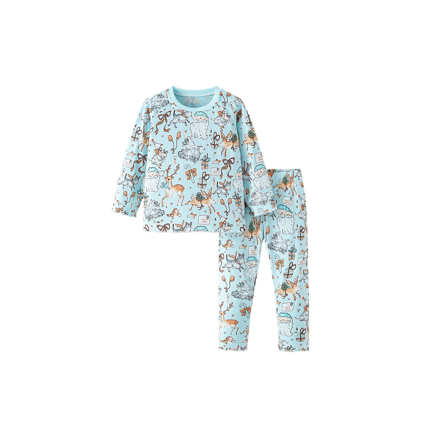 Cute Cartoon Cotton Girls' Pant Co-ord Set With Long Sleeve, 2 Pieces Kids Clothing Set