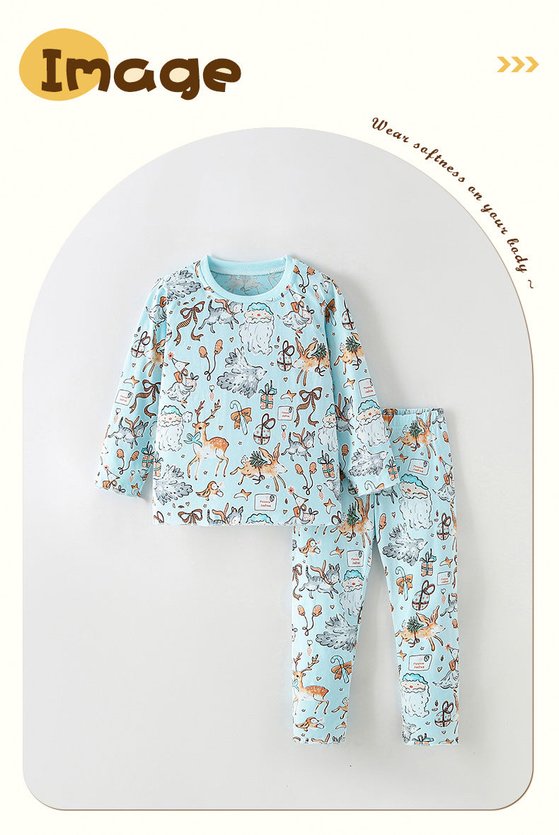 Cute Cartoon Cotton Girls' Pant Co-ord Set With Long Sleeve, 2 Pieces Kids Clothing Set