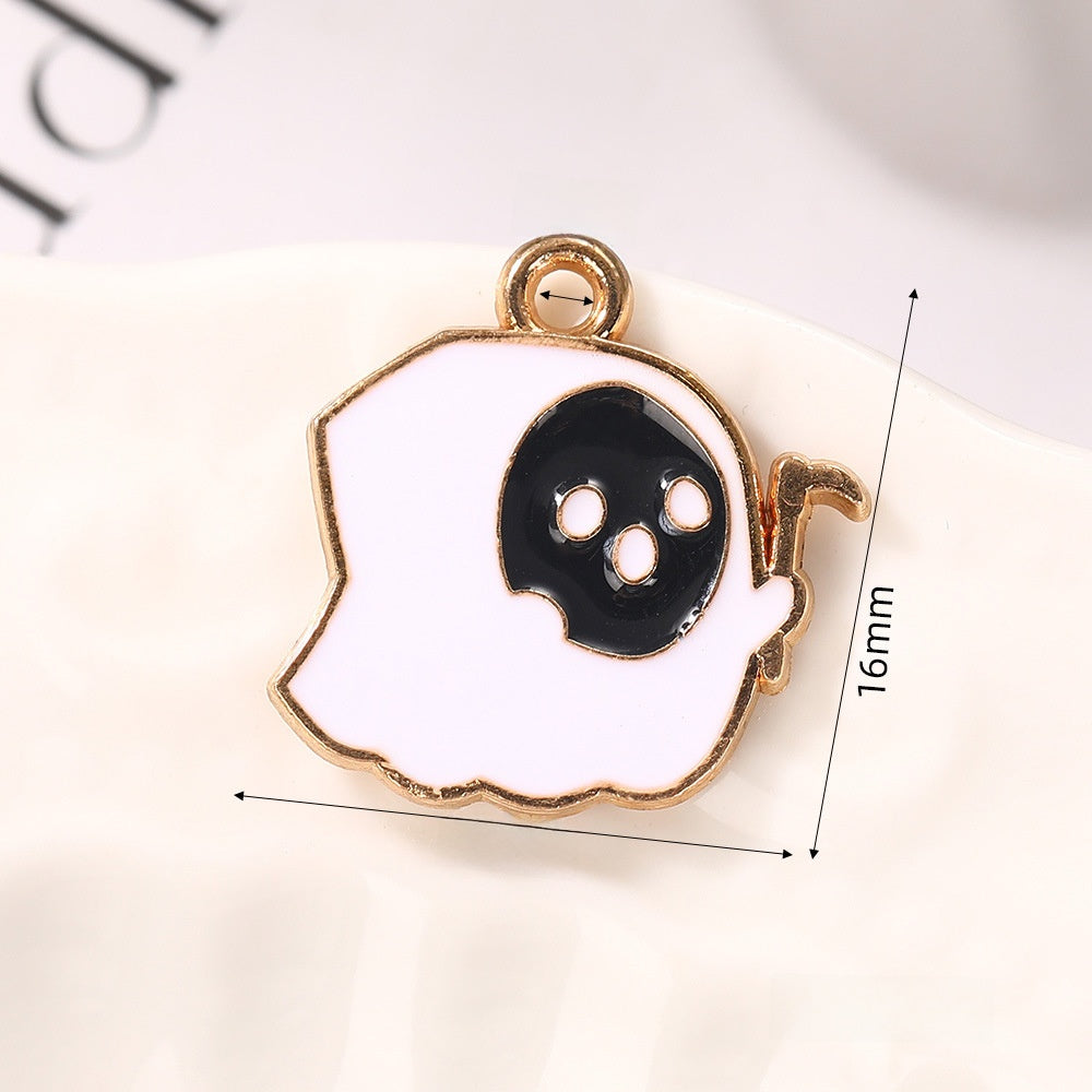 Pumpkin Alloy Pendant With Enamel Craft, Perfect Halloween Jewelry Accessory