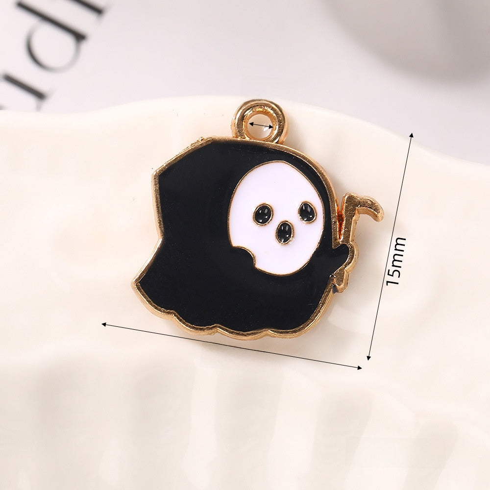 Pumpkin Alloy Pendant With Enamel Craft, Perfect Halloween Jewelry Accessory