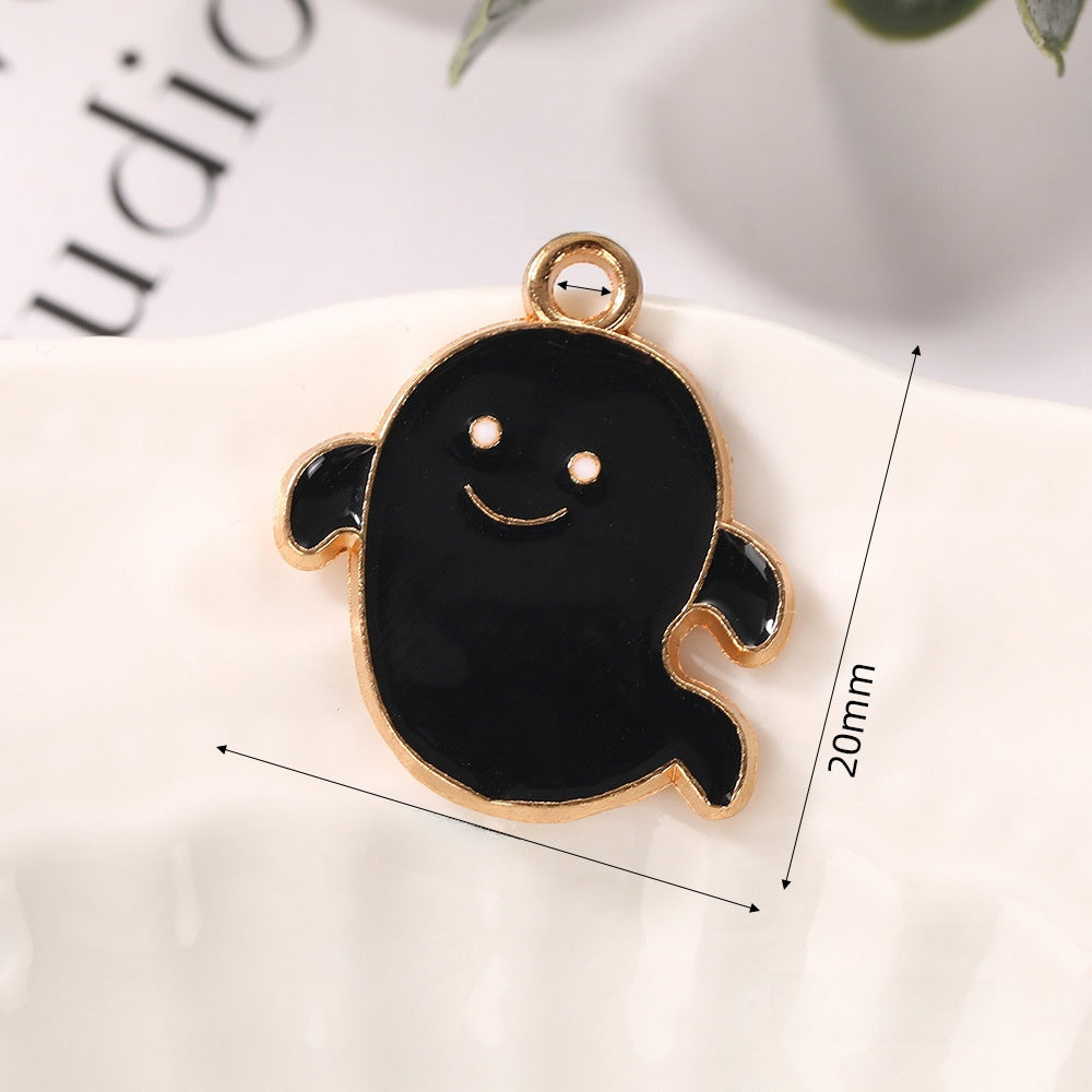 Pumpkin Alloy Pendant With Enamel Craft, Perfect Halloween Jewelry Accessory