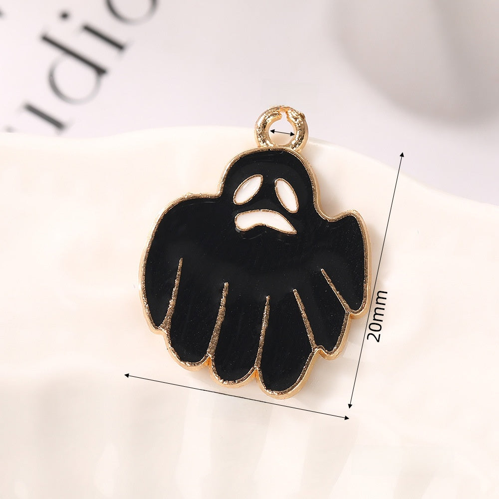 Pumpkin Alloy Pendant With Enamel Craft, Perfect Halloween Jewelry Accessory