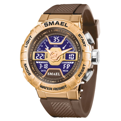 Men's Quartz Watch With Round Dial And Plexiglass Mirror Featuring TPU Strap And Pin Buckle